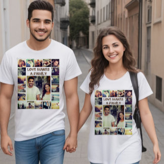 Aangepaste foto-inkeping en tekst t-shirt