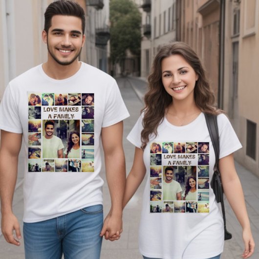 Aangepaste foto-inkeping en tekst t-shirt