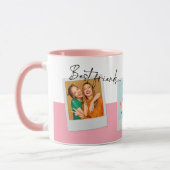 Aangepaste foto-inklage BFF Besties Roze Script Cu Mok (Links)