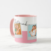Aangepaste foto-inklage BFF Besties Roze Script Cu Mok (Voorkant links)