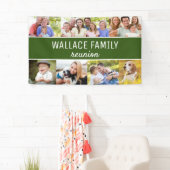 Aangepaste foto-inklage Naam Familie Reunion Green Spandoek (Insitu)