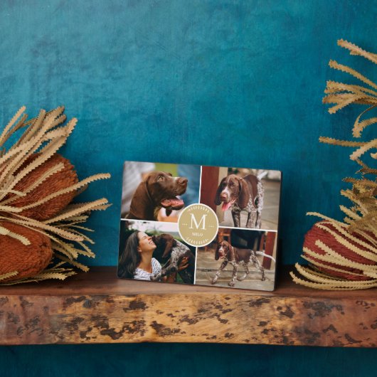 Aangepaste foto-inklage Pet Dog Fotoplaat (Zijkant)