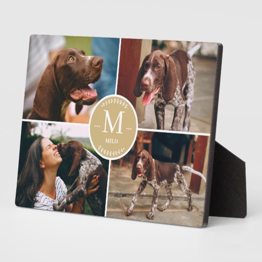 Aangepaste foto-inklage Pet Dog Fotoplaat (Zijkant)