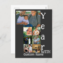 Aangepaste foto-inklage voor 1 trouwdag 7 feestdagenkaart