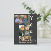 Aangepaste foto-inklage voor 1 trouwdag 7 feestdagenkaart (Staand voorkant)