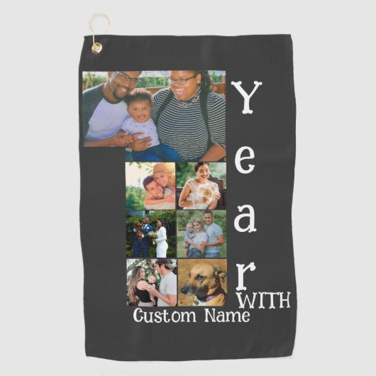 Aangepaste foto-inklage voor 1 trouwdag 7 golfhanddoek (Voorkant)