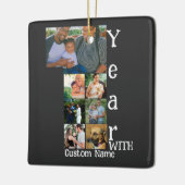 Aangepaste foto-inklage voor 1 trouwdag 7 keramisch ornament (Links)