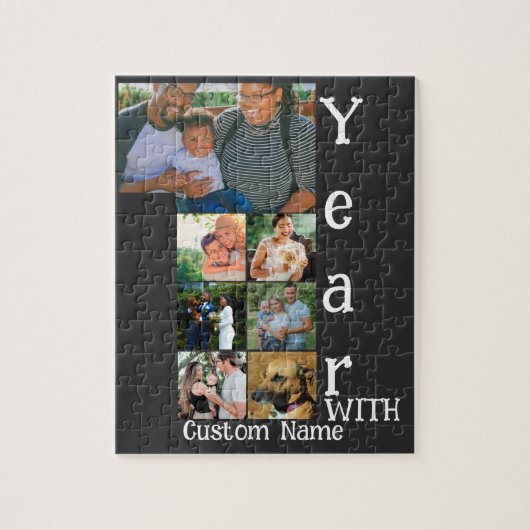 Aangepaste foto-inklage voor 1 trouwdag 7 legpuzzel (Verticaal)