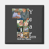 Aangepaste foto-inklage voor 1 trouwdag 7 magneet (Voorkant)