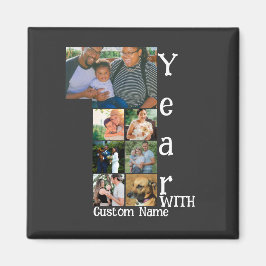 Aangepaste foto-inklage voor 1 trouwdag 7 magneet