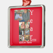 Aangepaste foto-inklage voor 1 trouwdag 7 metalen ornament (Links)
