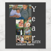 Aangepaste foto-inklage voor 1 trouwdag 7 wijn etiket (Enkel label)