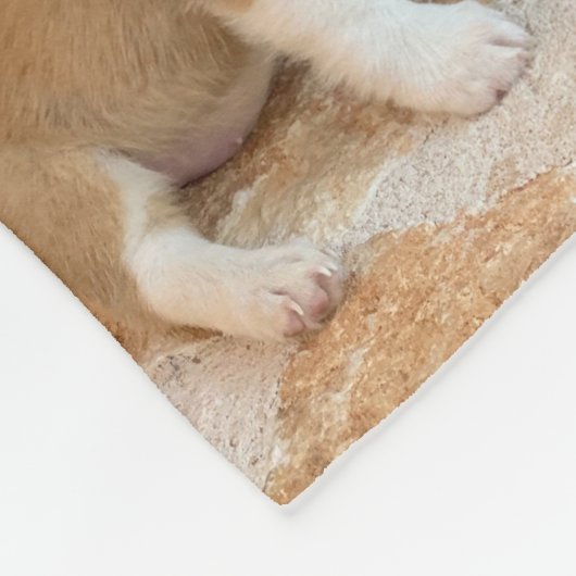 Aangepaste foto-inkollage roze poot afdrukken  fleece deken (Hoek)