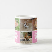 Aangepaste foto-inkollage roze poot afdrukken  koffiemok (Center)