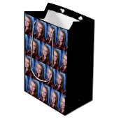 Aangepaste foto-inkolling op maat medium cadeauzakje (Voorkant Gekanteld)