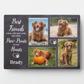Aangepaste foto-inkolling Pet Dog Memorial Paw Fotoplaat (voorkant)