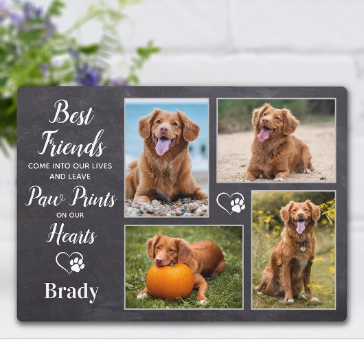 Aangepaste foto-inkolling Pet Dog Memorial Paw Fotoplaat