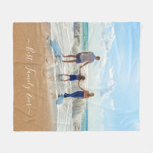 Aangepaste foto-inktbank Uw familie foto-cadeau Fleece Deken (Voorkant (Horizontaal))