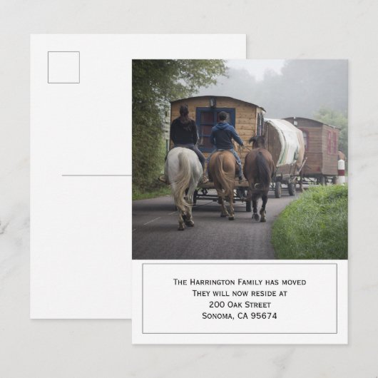 Aangepaste foto-inktpatronen op paarden aankondigingskaart (Voorkant / Achterkant)