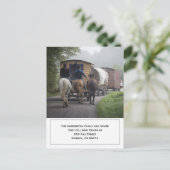 Aangepaste foto-inktpatronen op paarden aankondigingskaart (Staand voorkant)