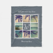 Aangepaste foto-inkuildeken met monogram fleece deken (Voorkant)