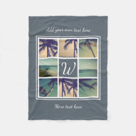 Aangepaste foto-inkuildeken met monogram fleece deken