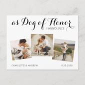 Aangepaste foto-inkuiling Dog of Honor Elopement Aankondigingskaart (Voorkant)