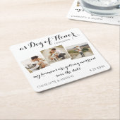 Aangepaste foto-inkuiling Pet Dog opslaan Datumkaa Kartonnen Onderzetters (Schuin)