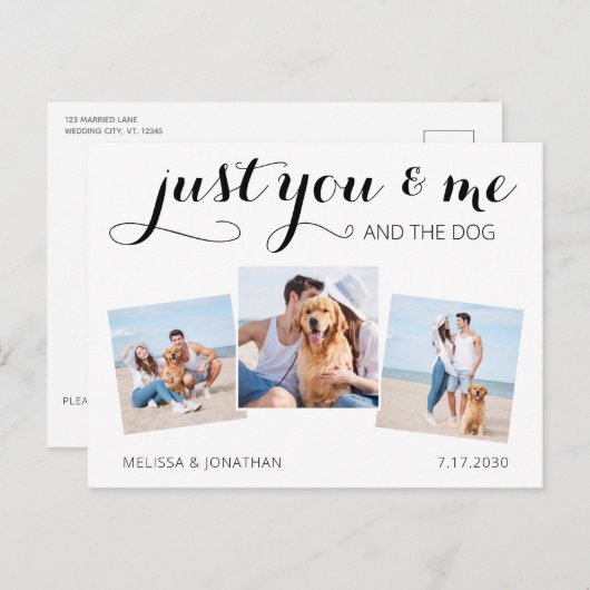 Aangepaste foto-inkuiling Pet Weddenschap Dog opsl Aankondigingskaart (Voorkant / Achterkant)