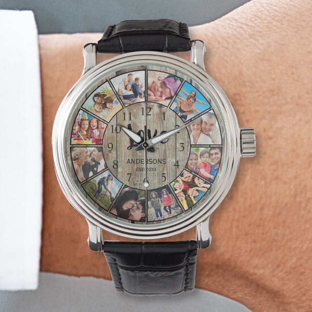 Aangepaste foto-inkuiling Rustic Farmhouse Horloge (Creator heeft geüpload)