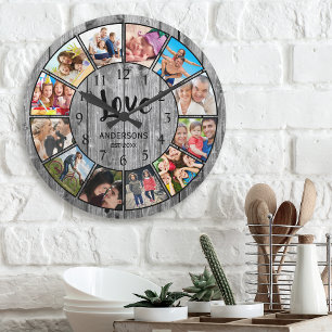 Aangepaste foto-inkuiling Rustic Farmhouse Ronde Klok