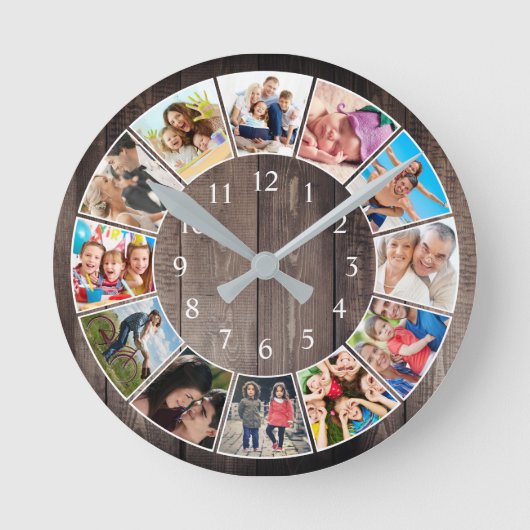 Aangepaste foto-inkuiling Rustic Farmhouse Ronde Klok (Voorkant)