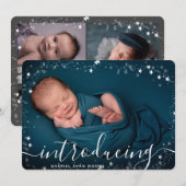 Aangepaste foto-inkuiling Snowflake Overlay-mas ge Aankondiging (Voorkant / Achterkant)