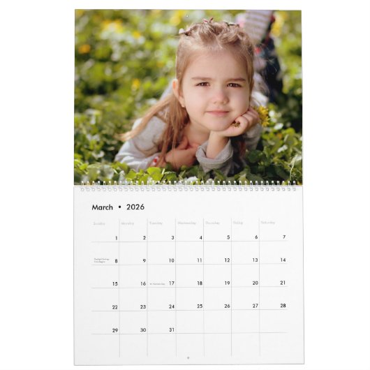 Aangepaste foto-inkuilkalender kalender (Mar 2026)