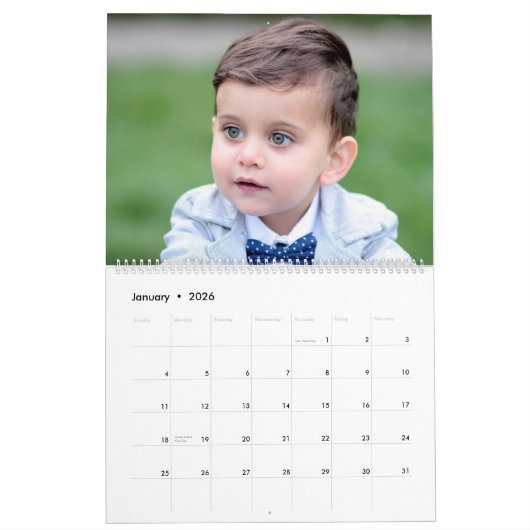 Aangepaste foto-inkuilkalender kalender (Jan 2026)
