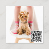 Aangepaste foto-inkuilmonogram Dog Sociale media Vierkante Visitekaartje (Achterkant)