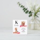 Aangepaste foto-inkuilmonogram Dog Sociale media Vierkante Visitekaartje (Staand voorkant)