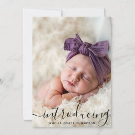 Aangepaste foto-inkuilscript bedekking Baby geboor Aankondiging