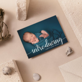 Aangepaste foto-inkuilscript bedekking Baby geboor Aankondiging