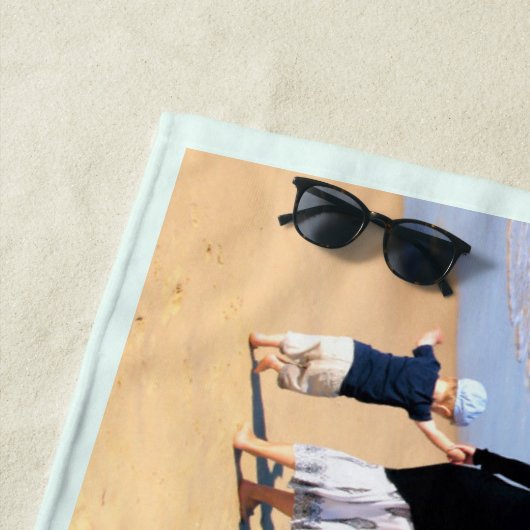 Aangepaste foto-inkuiltekst Handdoek Uw familie (In situ)