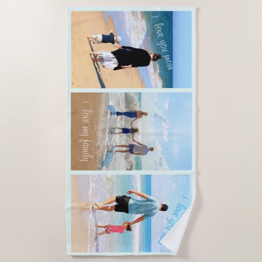 Aangepaste foto-inkuiltekst Handdoek Uw familie (Voorkant)