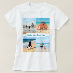 Aangepaste foto-inkuiltekst T-Shirt uw foto-cadeau