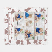 Aangepaste foto-inkuvelnaam Paw Prints Hondenliefh Fleece Deken (Voorkant (Horizontaal))