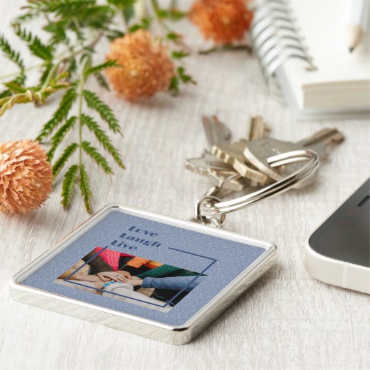 Aangepaste foto Inspirerend geschenken voor Vrouwe Sleutelhanger (Zijkant)