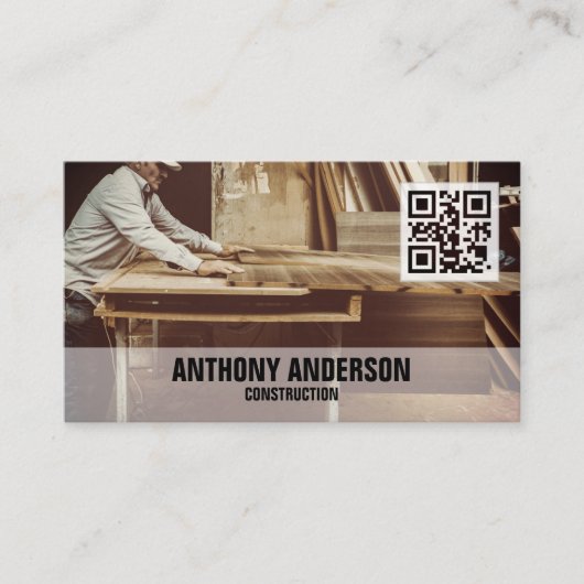 Aangepaste foto-instagram QR-code Visitekaartje (Voorkant)