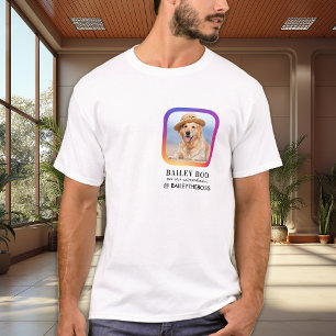 Aangepaste foto-instagram Sociale media Pet Influe T-shirt