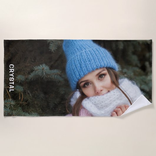 Aangepaste foto-insteekhanddoeken strandlaken (Voorkant)