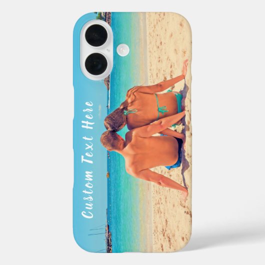 Aangepaste Foto iPhone Case met Tekst (Achterkant)