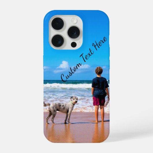 Aangepaste foto iPhone Case met tekst Hoesje (Achterkant)