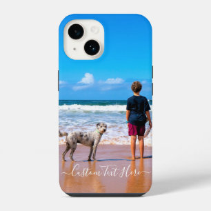 Aangepaste foto iPhone Case Uw foto's en tekstnaam 14 Hoesje